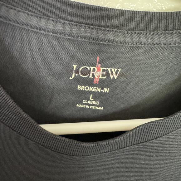J.Crew Classic Broken-In Short Sleeve Crewneck Tee Mens L Black Pullover Cotton - Picture 3 of 6